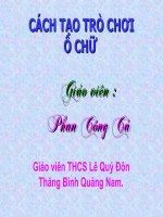 CACH TAO TRO CHOI Ô CHỮ