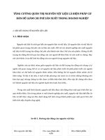 TĂNG CƯỜNG QUẢN TRỊ NGUYÊN VẬT LIỆU LÀ BIỆN PHÁP CƠ BẢN ĐỂ GIẢM CHI PHÍ SẢN XUẤT TRONG DOANH NGHIỆP