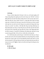 KẾT LUẬN VÀ KIẾN NGHỊ VỀ CHIẾN LƯỢC