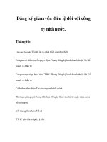 Đăng ký giảm vốn điều lệ đối với công ty nhà nước