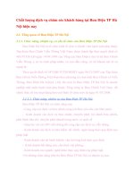 Chất lượng dịch vụ chăm sóc khách hàng tại Bưu Điện TP Hà Nội hiện nay