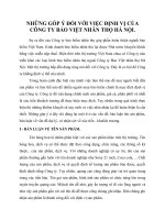 NHỮNG GÓP Ý ĐỐI VỚI VIỆC ĐỊNH VỊ CỦA CÔNG TY BẢO VIỆT NHÂN THỌ HÀ NỘI