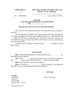 Mẫu quyết định về việc cấp Giấy phép thành lập và Công nhận điều lệ Quỹ