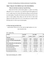 THỰC TRẠNG TÀI CHÍNH TẠI CẢNG HẢI PHÒNG