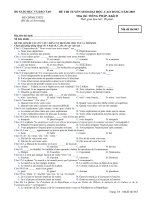 Đề Thi Tiếng Pháp 843 khối D năm 2007