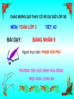 Toán Tiết 63 Bảng nhân 9
