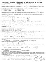 khảo sát lần 3 lớp LTDH