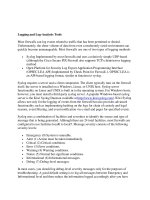 Logging and Log-Analysis Tools