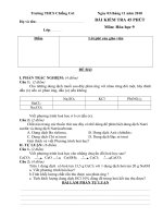 Bài kiểm tra Hóa học 9 lần 2_2010