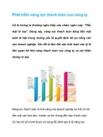 Phát triển năng lực thanh toán của công ty