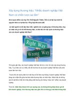 Xây dựng thương hiệu: Nhiều doanh nghiệp Việt Nam có chiến lược sai