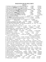 100 câu TN Tiếng Anh 9