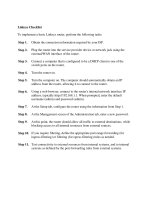 Linksys Checklist
