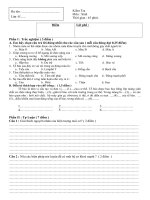 Đề KT 1 tiết sinh 8 HKI