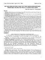 PHẪU THUẬT CẮT THỰC QUẢN KHÔNG MỞ NGỰC TRONG ĐIỀU TRỊ UNG THƯ TM VỊ V 1/3 DƯỚI THỰC QUẢN