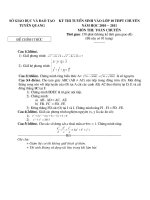 De thi vao chuyen Toan nam hoc 2010 - 2011