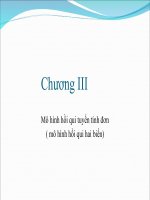 Chương III: Mô hình hồi qui tuyến tính đơn
