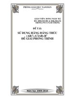 SKKN-Sử dụng hằng đẳng thức để giải pt