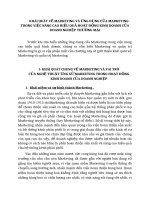 KHÁI QUÁT VỀ MARKETING VÀ ỨNG DỤNG CỦA MARKETING TRONG VIỆC NÂNG CAO HIỆU QUẢ HOẠT ĐỘNG KINH DOANH CỦA DOANH NGHIỆP THƯƠNG MẠI