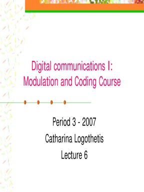 Digital Communications I: Modulation and Coding Course