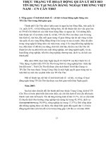 THỰC TRẠNG VỀ HOẠT ĐỘNG QUẢN LÝ RỦI RO TÍN DỤNG TẠI NGÂN HÀNG NGOẠI THƯƠNG VIỆT NAM