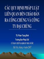 Các quy định pháp luật liên quan đến chào bán ra công chúng và cong ty đại chúng