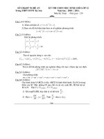 Đề thi HSG trường lớp 12 Môn Toán vòng