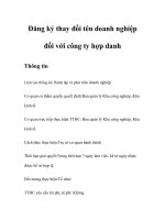 Đăng ký thay đổi tên doanh nghiệp đối với công ty hợp danh