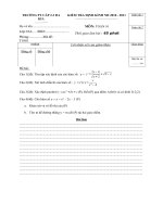 Dề thi Đai số+lời giải chi tiết