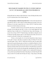 MỘT SỐ KHUYẾN NGHỊ ĐỐI VỚI CÔNG TY CỔ PHẦN THIẾT BỊ VẬT TƯ Y TẾ THANH HÓA QUA PHÂN TÍCH TÌNH HÌNH TÀI CHÍNH