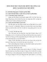 PHÂN TÍCH THỰC TRẠNG HỆ THỐNG TRẢ CÔNG LAO ĐỘNG TẠI KHÁCH SẠN HOÀ BÌNH