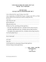 Mẫu đơn đề nghị gia hạn chứng chỉ hành nghề thú y