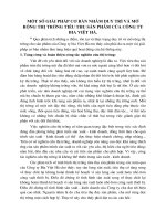 Một số giải pháp cơ bản nhằm duy trì và mở rộng thị trường tiêu thụ sản phẩm của Công ty Bia Việt Hà.