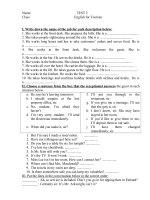 kiểm tra tiếng anh du lịch