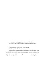 CHƯƠNG 1 HIỆU QUẢ KINH DOANH VÀ VẤN ĐỀ