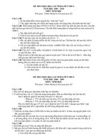 ĐỀ THI CHỌN HSG SINH CẤP TỈNH LỚP 9 THCS