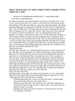 THỰC TRẠNG ĐẦU TƯ PHÁT TRIỂN NÔNG NGHIỆP NÔNG THÔN HÀ T ĨNH