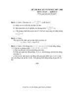 Đề kiểm tra học kỳ I môn Toán 12