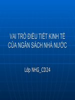 Vai trò điều tiết kinh tế của ngân sách nhà nước