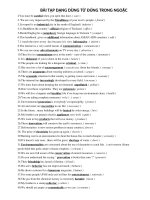 bai tap dung  dang tu dung trong ngoac tieng anh 9.hsg