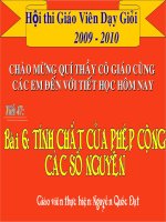 tinh chat cua phep cong cac so nguyen