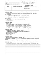 Đề kiểm tra Học kì I_Địa lí lớp 5_2