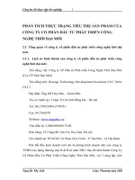 PHÂN TÍCH THỰC TRẠNG TIÊU THỤ SẢN PHẨM CỦA CÔNG TY CỔ PHẦN ĐẦU TƯ PHÁT TRIỂN CÔNG NGHỆ THỜI ĐẠI MỚI