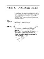 Activity 5.3: Creating Usage Scenarios