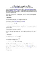 Sai lầm khi giải toán giải tích tổ hợp