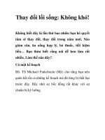 Thay đổi lối sống: Không khó!