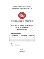 Phân tích tình hình tiêu thụ thuốc lá qua các yếu tố ảnh hưởng (File data: SMOKE)