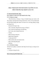 THỰC TRẠNG KẾ TOÁN BÁN HÀNG TẠI CÔNG TY CỔ PHẦN THƯƠNG MẠI  DỊCH VỤ HÀ TÂY