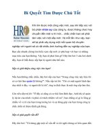 Bí Quyết Tìm Được Chủ Tốt