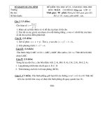 Đề kiểm tra HKII môn Toán 12 - Chương trình nâng cao Quảng Bình